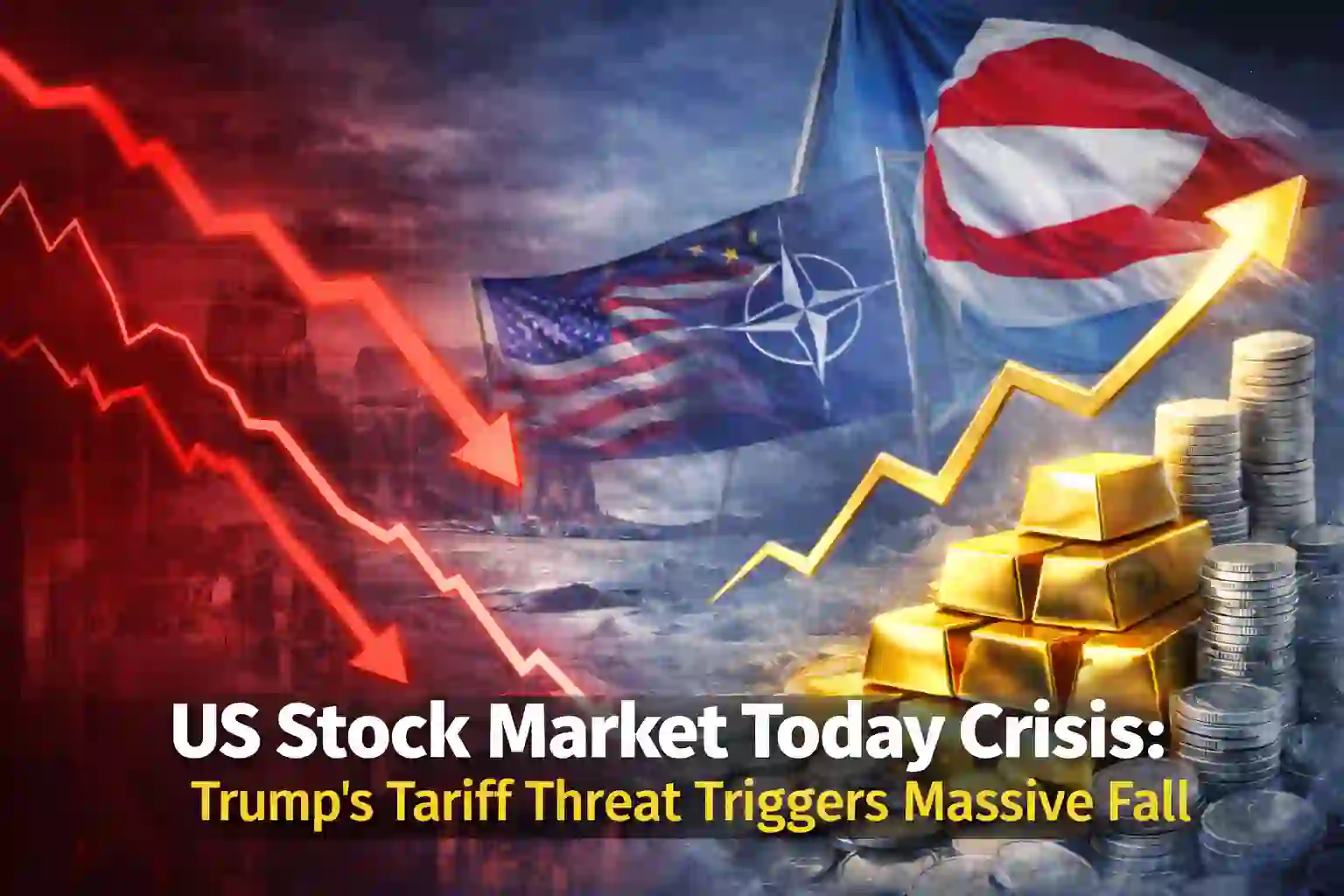 US Stock Market News: ट्रंप की टैरिफ धमकी से 700 अंकों की गिरावट! डाउ-नैस्डैक धड़ाम, गोल्ड ने छुआ नया रिकॉर्ड हाई