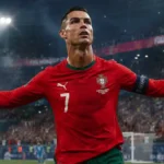 Cristiano Ronaldo Statement in FIFA World Cup 2026 में गोल दागने के बाद पुर्तगाल की जर्सी में आलोचकों को चुप होने का इशारा करते हुए क्रिस्टियानो रोनाल्डो