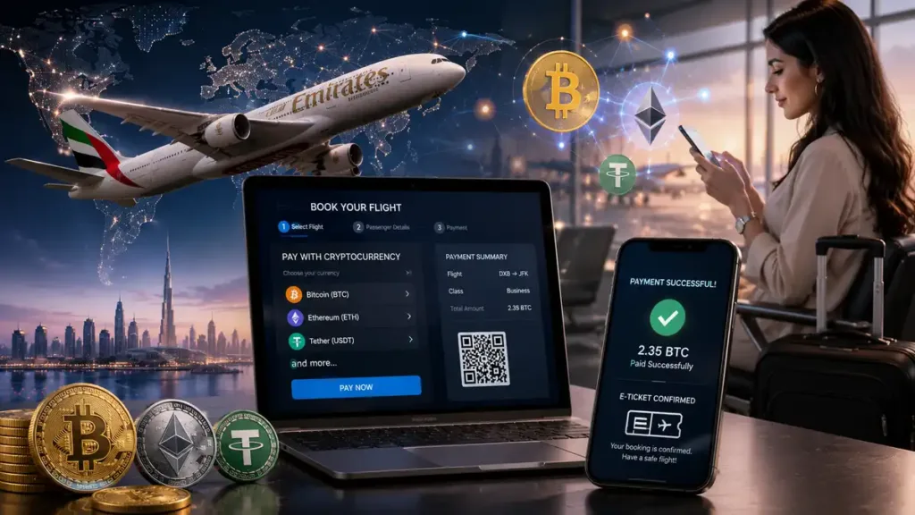 Emirates Flight Booking Crypto Payment Acceptance