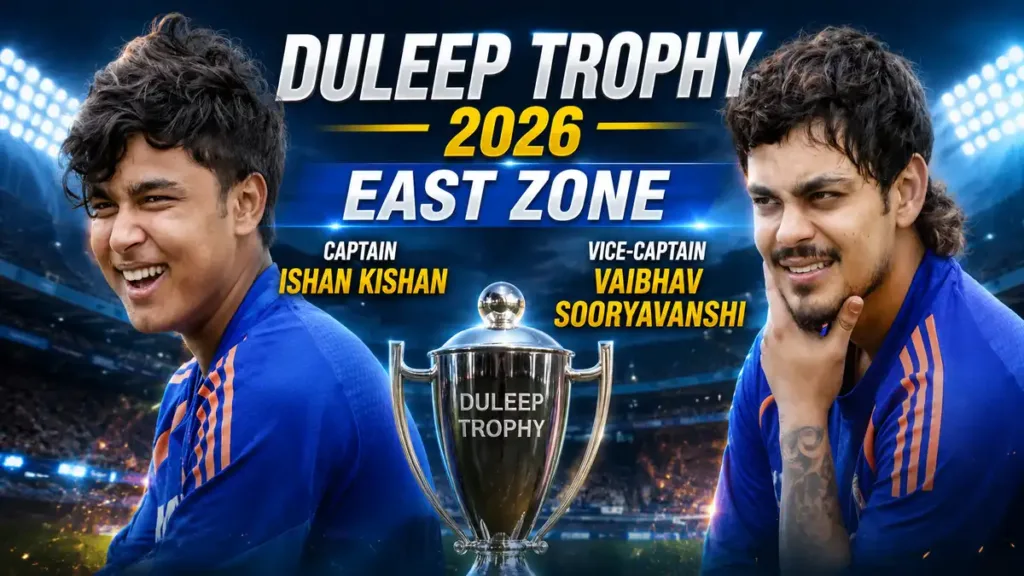 Duleep Trophy 2026 के लिए ईस्ट ज़ोन टीम का ऐलान