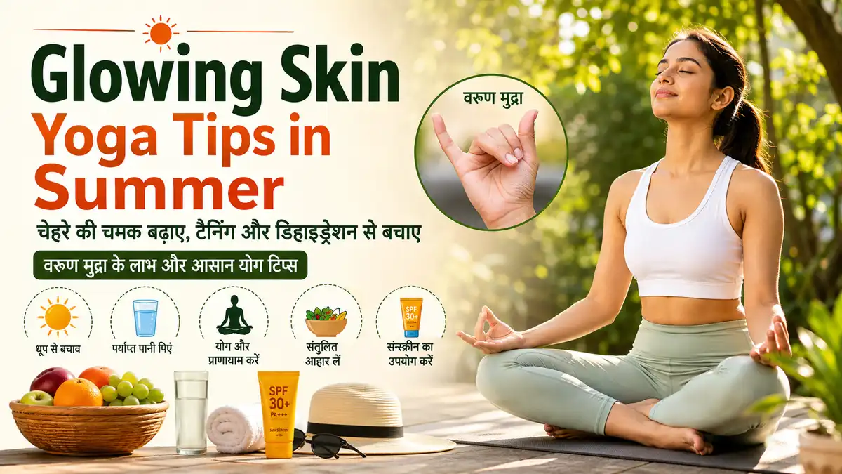 Glowing Skin Yoga Tips in Summer के लिए वरुण मुद्रा, योग, पानी और सनस्क्रीन के साथ गर्मियों में त्वचा की देखभाल
