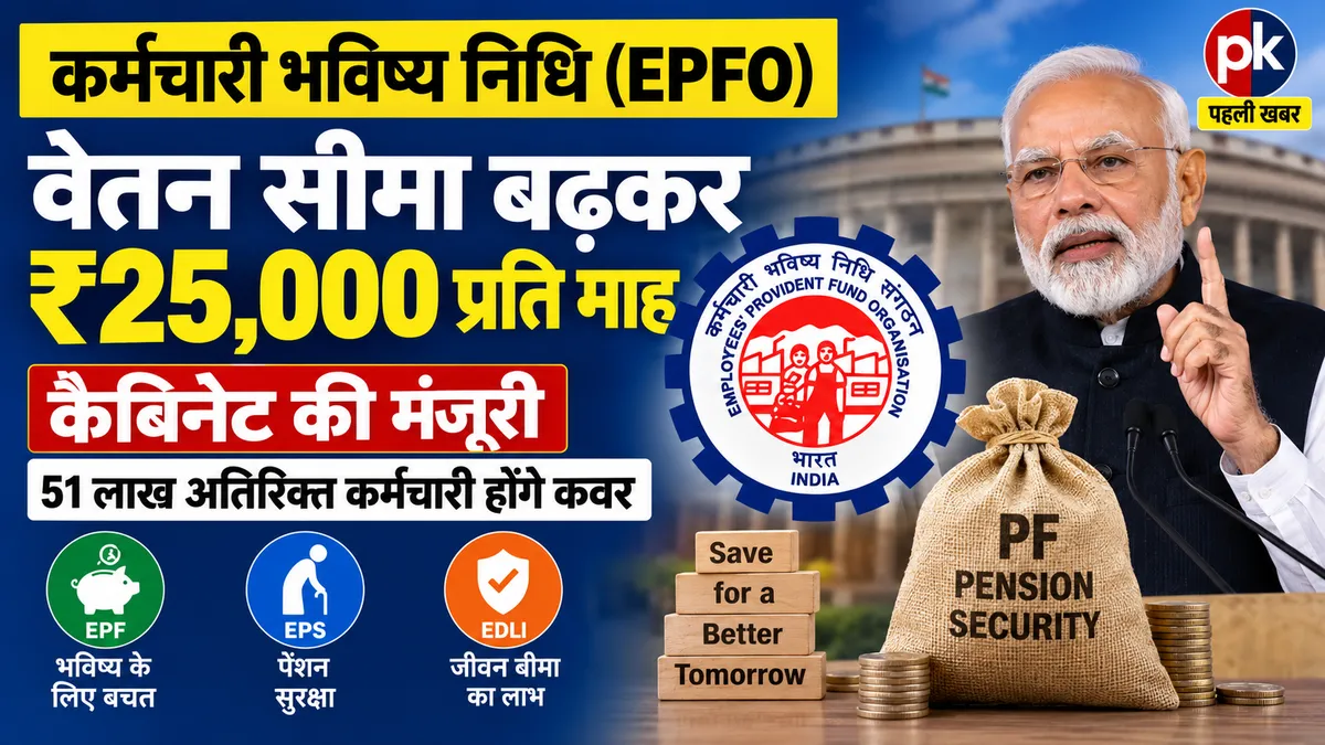 EPFO वेतन सीमा ₹15,000 से बढ़ी ₹25,000, कैबिनेट मंज़ूर