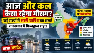 आज और कल कैसा रहेगा मौसम कई राज्यों में भारी बारिश का अलर्ट, राजस्थान में फिलहाल राहत