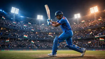 India vs New Zealand 1st T20I का प्रतीकात्मक नाइट मैच दृश्य