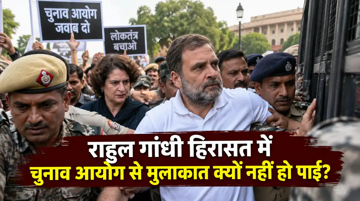 Rahul Gandhi detained during protest march towards Election Commission